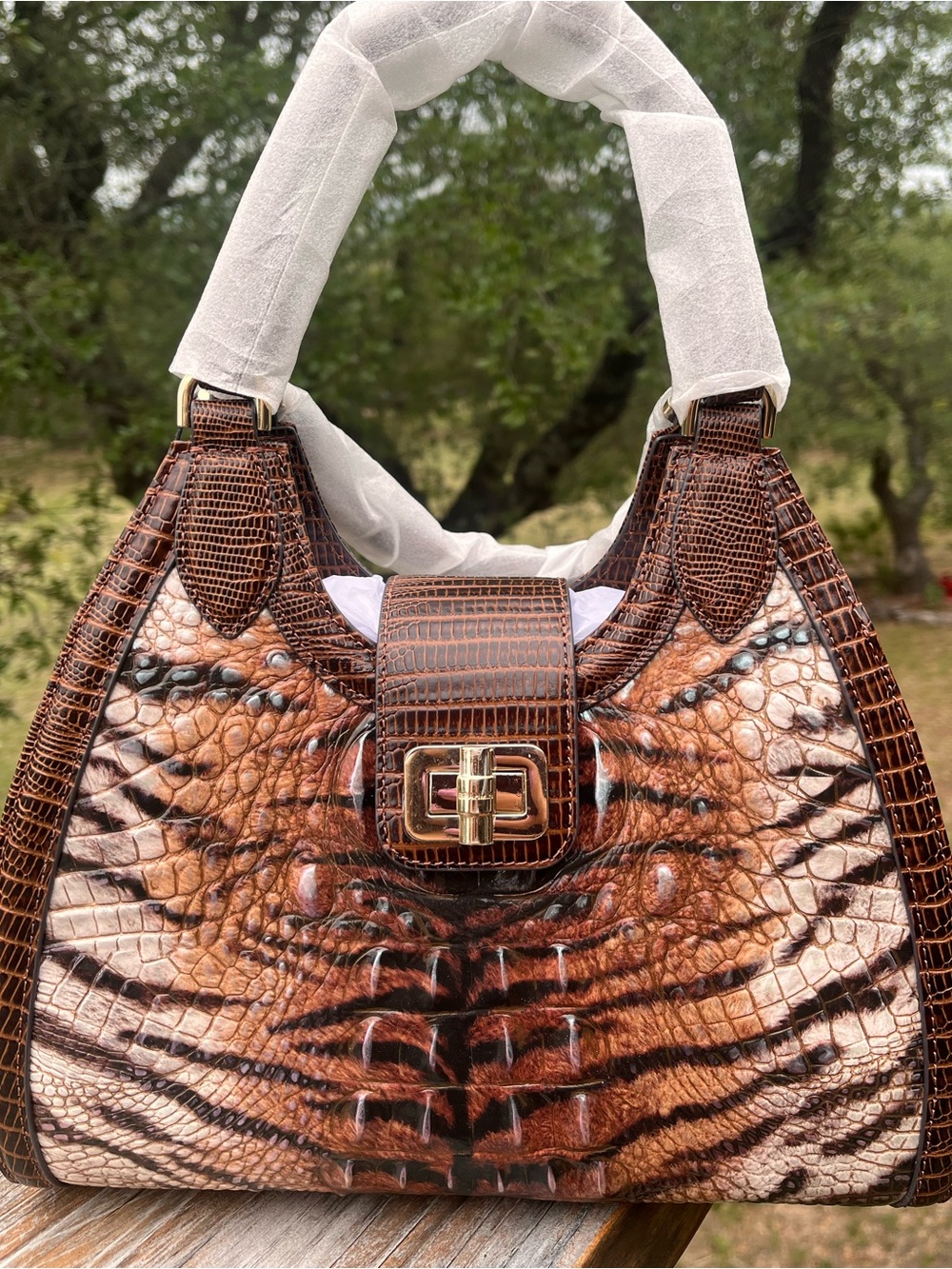 NWT Brahmin Small ADRIAN in FELINE HERMOSA SATCHEL